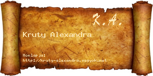Kruty Alexandra névjegykártya